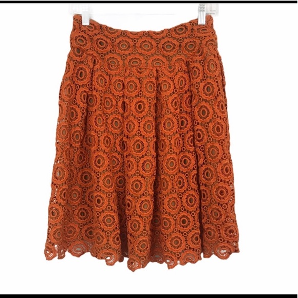 Anthropologie Orange Tuberose skirt - Picture 2 of 5